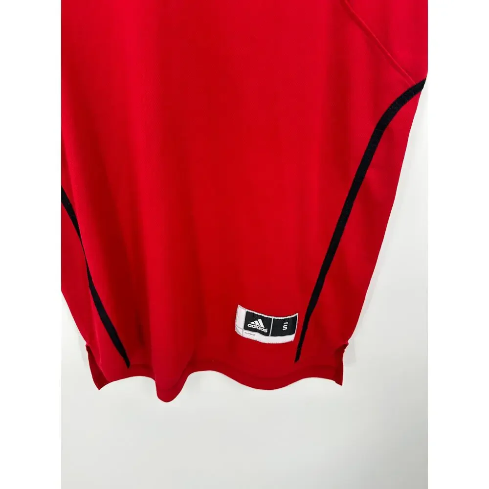 Adidas Red V-Neck Sleeveless Activewear Jersey Tank‎ Top Men's Size Small S